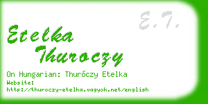 etelka thuroczy business card